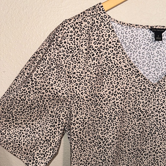Ann Taylor Tops - ANN TAYLOR | CHEETAH ANIMAL PRINT V-NECK BLOUSE  | M